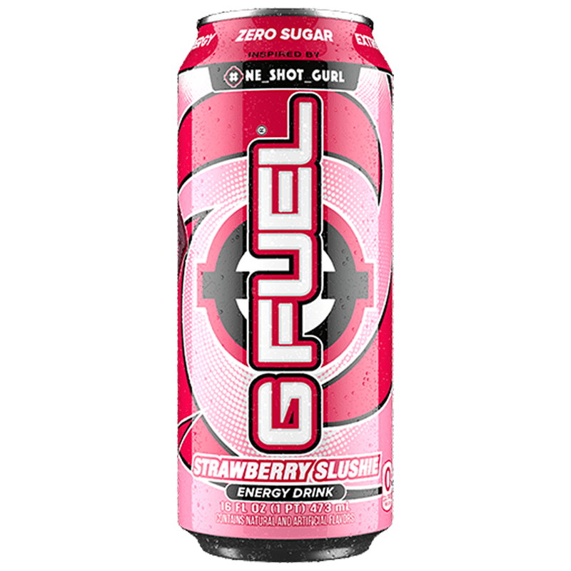 G FUEL - ONE_shot_GURL Strawberry Slushie Zero Sugar Energy Drink - 16fl.oz (473ml)