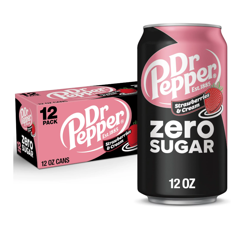 Dr. Pepper Zero Sugar Strawberry & Cream - 12-Pack (12 x 12fl.oz (355ml))