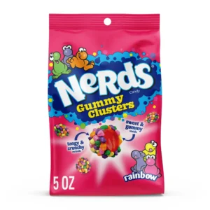 NERDS Gummy Clusters, Candy, Rainbow, Crunchy and Gummy, 5 oz, (141g)