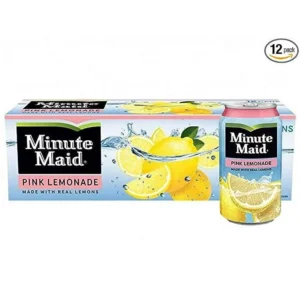 Minute Maid Pink Lemonade Fruit Juice, (355ml),12 fl oz, 12 Cans