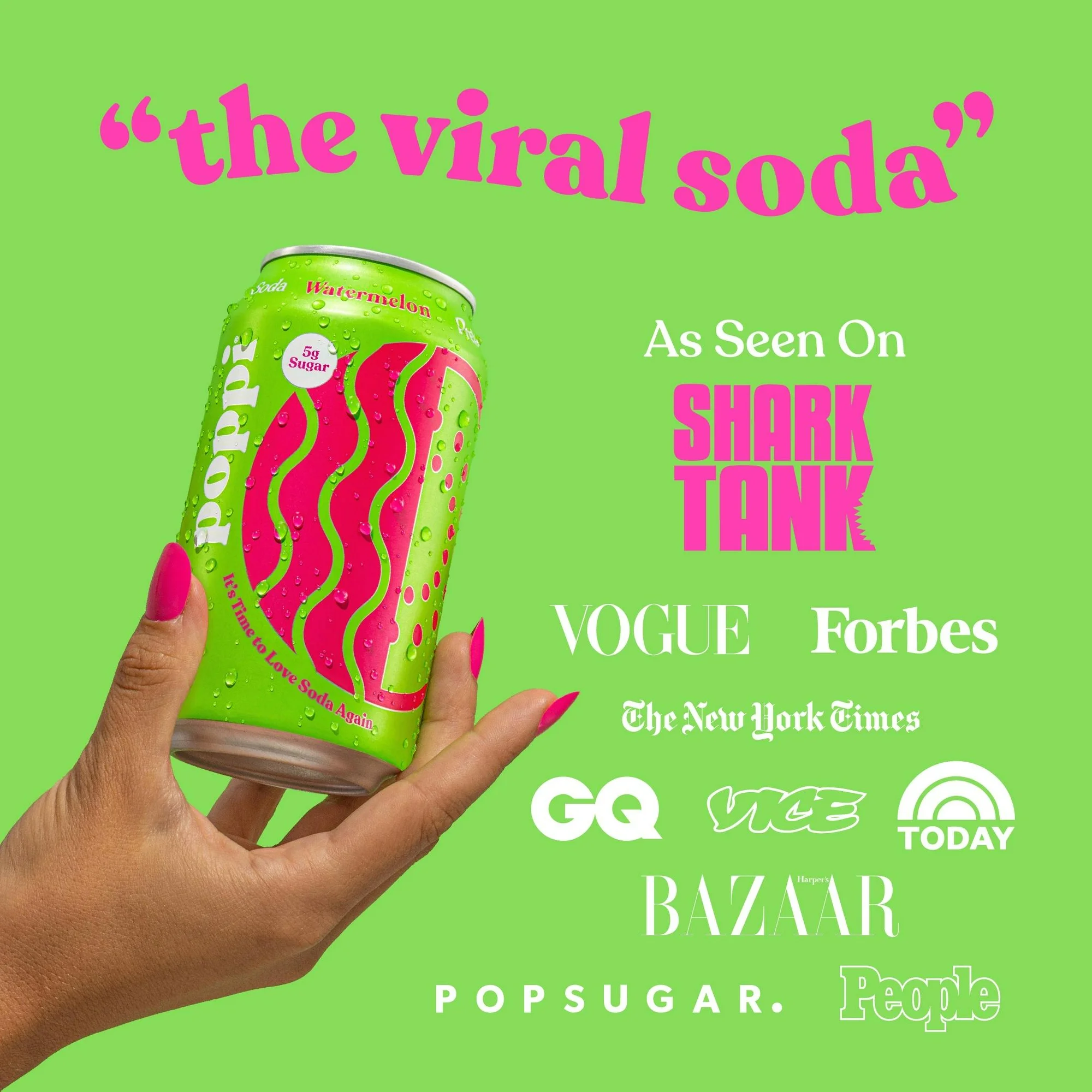 Poppi Prebiotic Soda - Watermelon 12oz (355ml) - Image 5