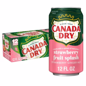 Canada Dry Fruit Splash Strawberry Ginger Ale Soda, 355ml, 12 Pack Cans